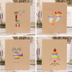 4D large 6-inch 100-sheet interstitial family photo album, plasticized, wholesale photo studio children's growth photo album