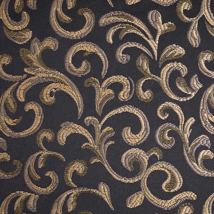 金黑双色金银丝面料 涤纶几何色织提花布 装饰连衣裙面料