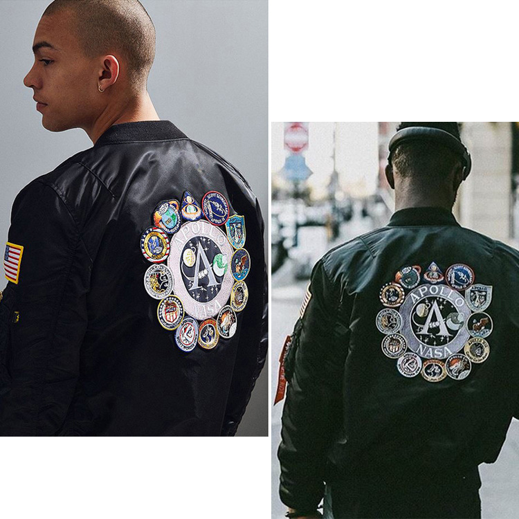 공장 직접 판매 NASA 아폴로 자수 벨크로 완장 야외 군사 팬 가방 액세서리