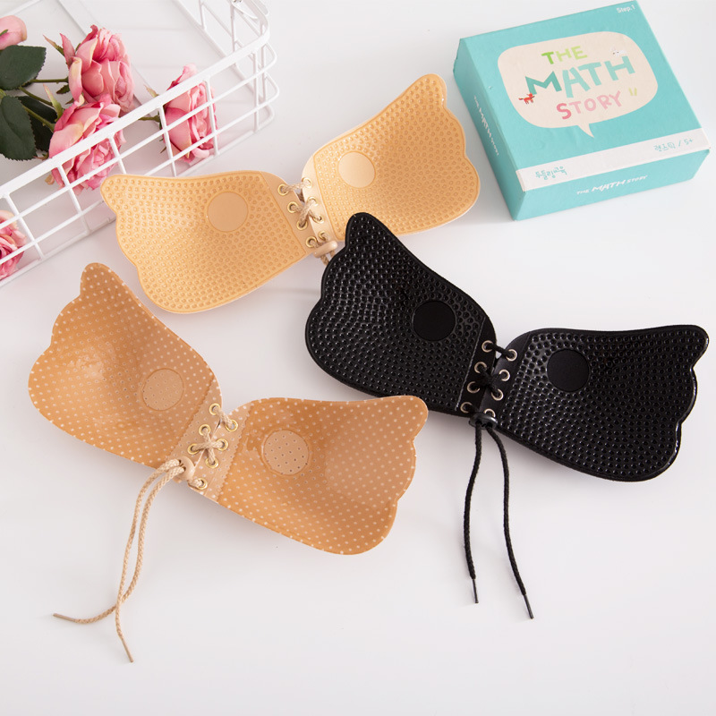 Lala Goddess Breathable Large Hole Silicone Invisible Underwear Bride Wedding Dress Push-Up No Steel Rings Breast Stickers Invisible Bra Stickers