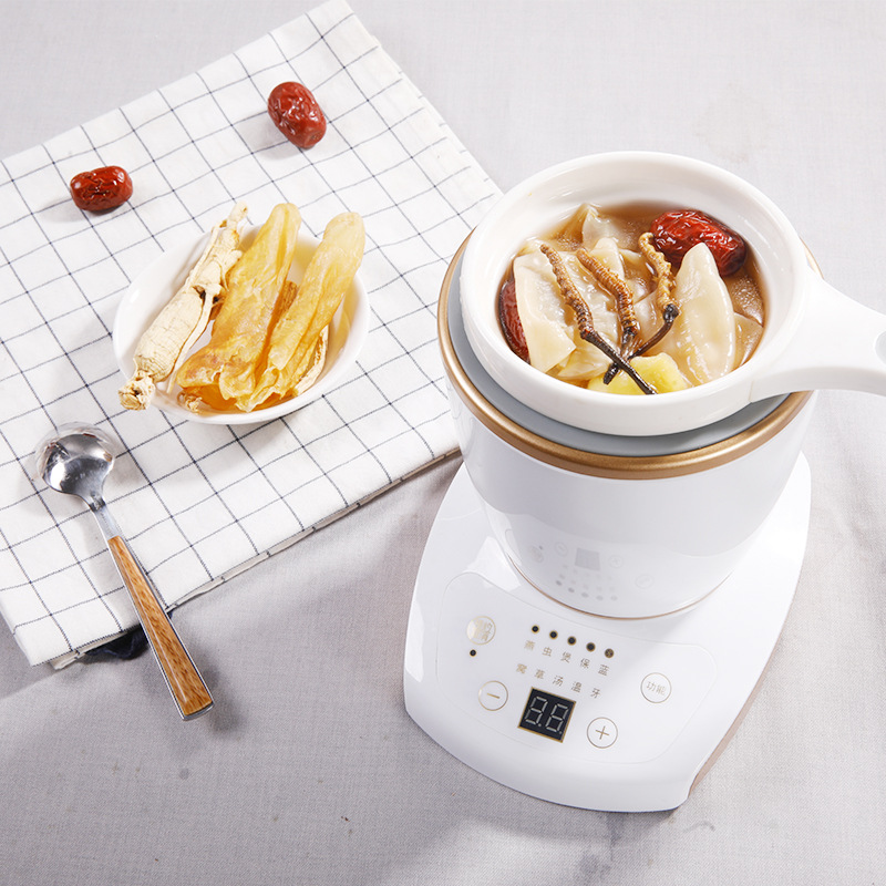 Office Portable fully automatic Watertight White ceramic Health Cup Bird's Nest Cordyceps Dedicated Stew Mini