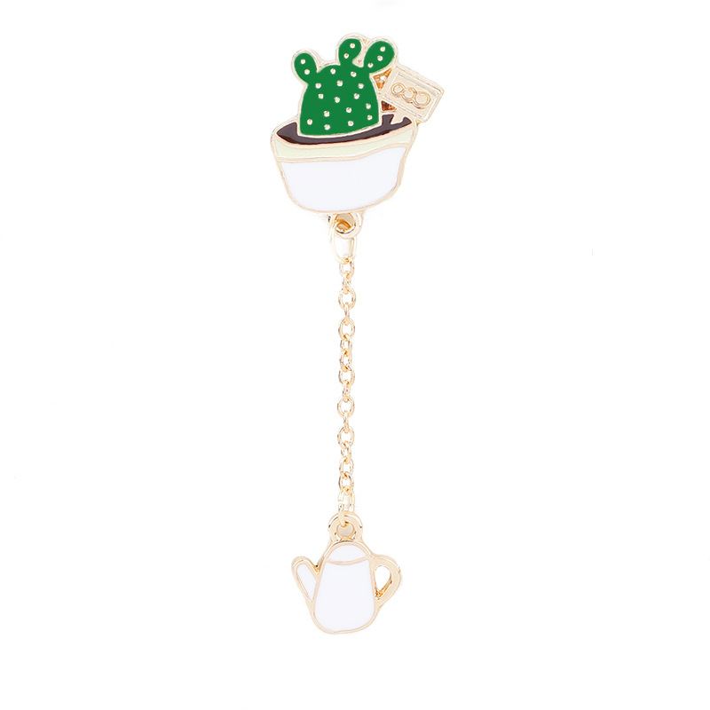 Fashion New Cartoon Cactus Plant Brooch Set display picture 14