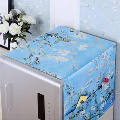 goods in stock Offer Refrigerator dust cover head-cover or veil for the bride at a wedding European style three-dimensional printing Refrigerator towel Gabion Storage pocket One piece On behalf of