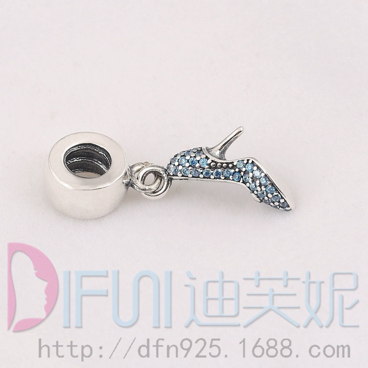 Diphne s925 silver bracelet diamond Cinderella crystal shoe pendant