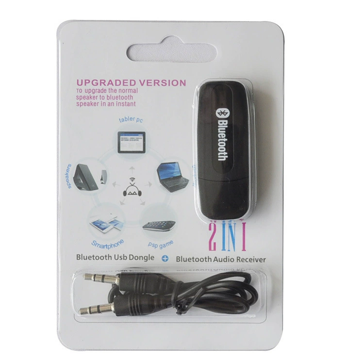 Двойной выход Bluetooth-приемник USB 2-в-1 4,0 Bluetooth-Приемная палочка 3,5 мм Автомобильная Bluetooth-музыка