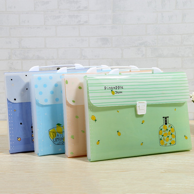 卡通多層手提風琴包不包邊學生辦公文教收納包A4檔案袋文件夾批發