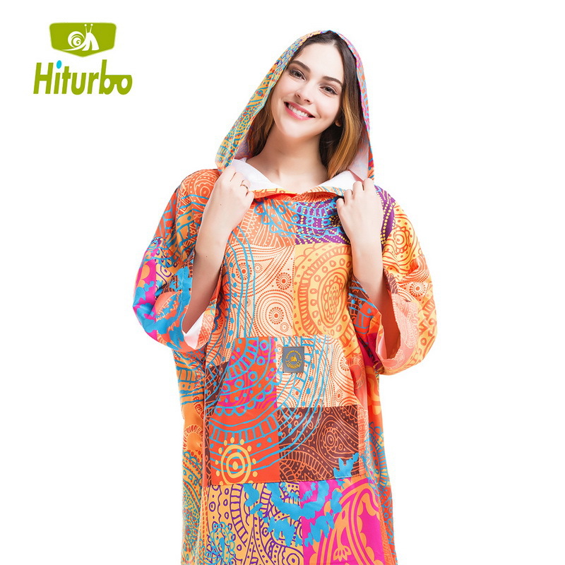 (2개) HITURBO 다이빙 망토 해변 목욕 가운 타월 인쇄 빠른 건조 눈부심 망토 변경 투어 수영 온천