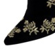126-13 European and American women's boots, fine and high heel stitch, embroidered thread, flowers, pointy heads, thin, night club sexy short boots.