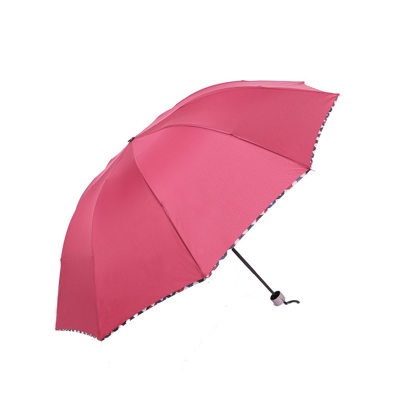 碰击 纯色 雨伞 包边 广告伞 定做 LOGO 三折 双人 商务 礼品伞