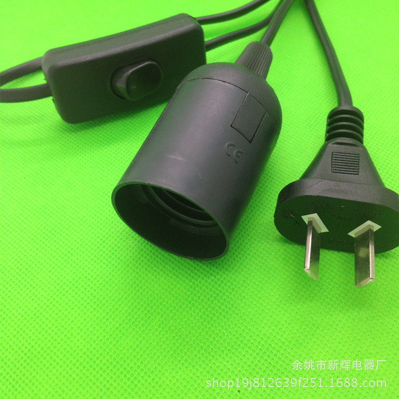 厂家批发阿根廷带303开关灯头电源线 两芯插头扁插 量大从优