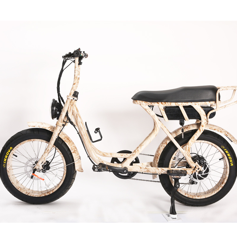 2018新款锂電池20寸越野寬胎電動自行車 無刷成人電動車 迷彩烤漆