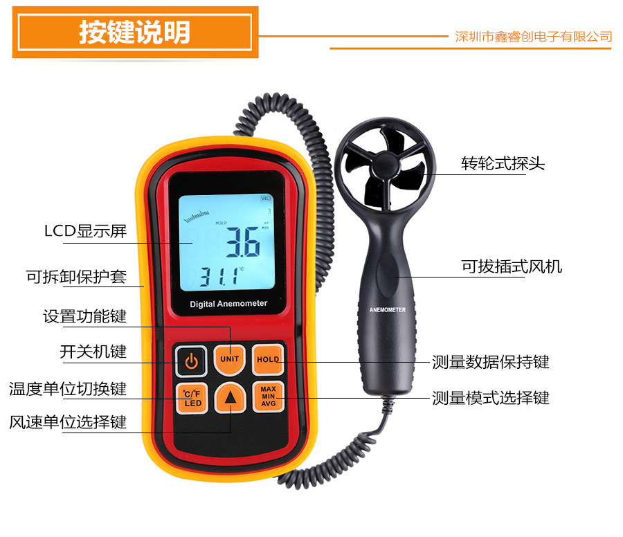手持分体数字风速计 风速仪 高精度风速风温测试仪 GM8901批发-阿里巴巴