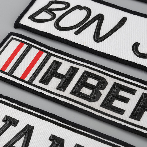 Fashion letter embossed embroidery patch cross-border e-commerce supply clothing accessories DIY patch label Lajiang cloth label