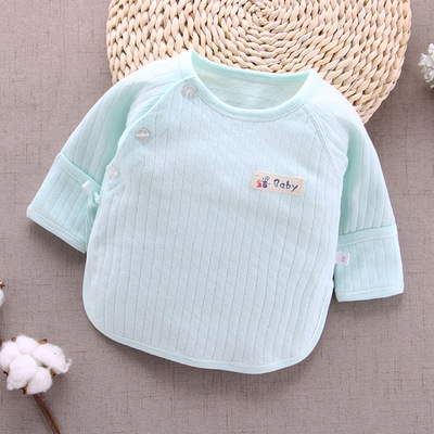 新生儿衣服婴儿纯棉半背衣0-3个月宝宝秋衣初生和尚服