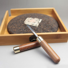 優茶道黑檀木花梨木紅木茶針普洱茶錐茶刀茶道配件精鋼撬茶到
