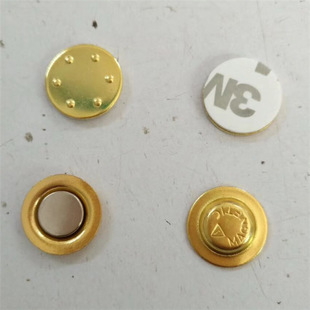 Magnetic Sign Chassis Gold Plastic Shell Round Metal Badge Magnet Hardware Accessories Strong Magnet