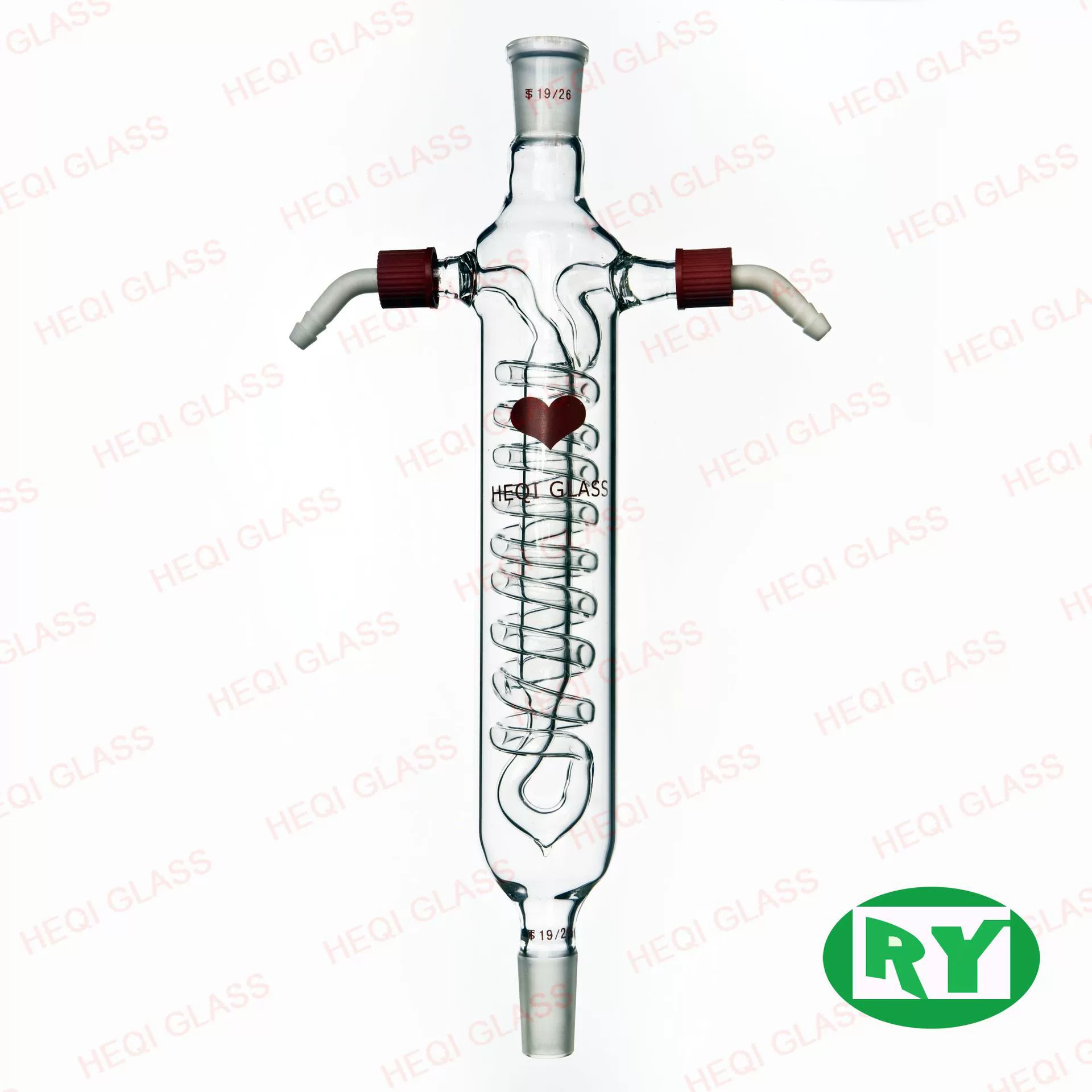 Змеевидная рефлюксная конденсаторная трубка со съемным небольшим соплом 200 мм 300 мм для химической лаборатории стеклянных приборов