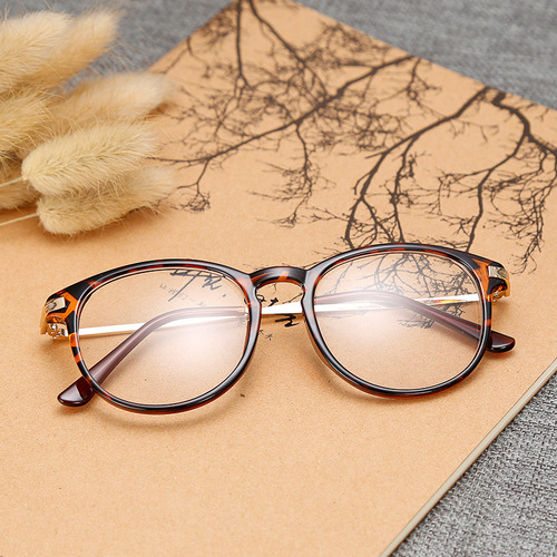 Cross-border retro eyeglass frames, black frame men's myopia glasses frames, trendy women's celebrity-style full-frame glasses frames, artistic plain glasses