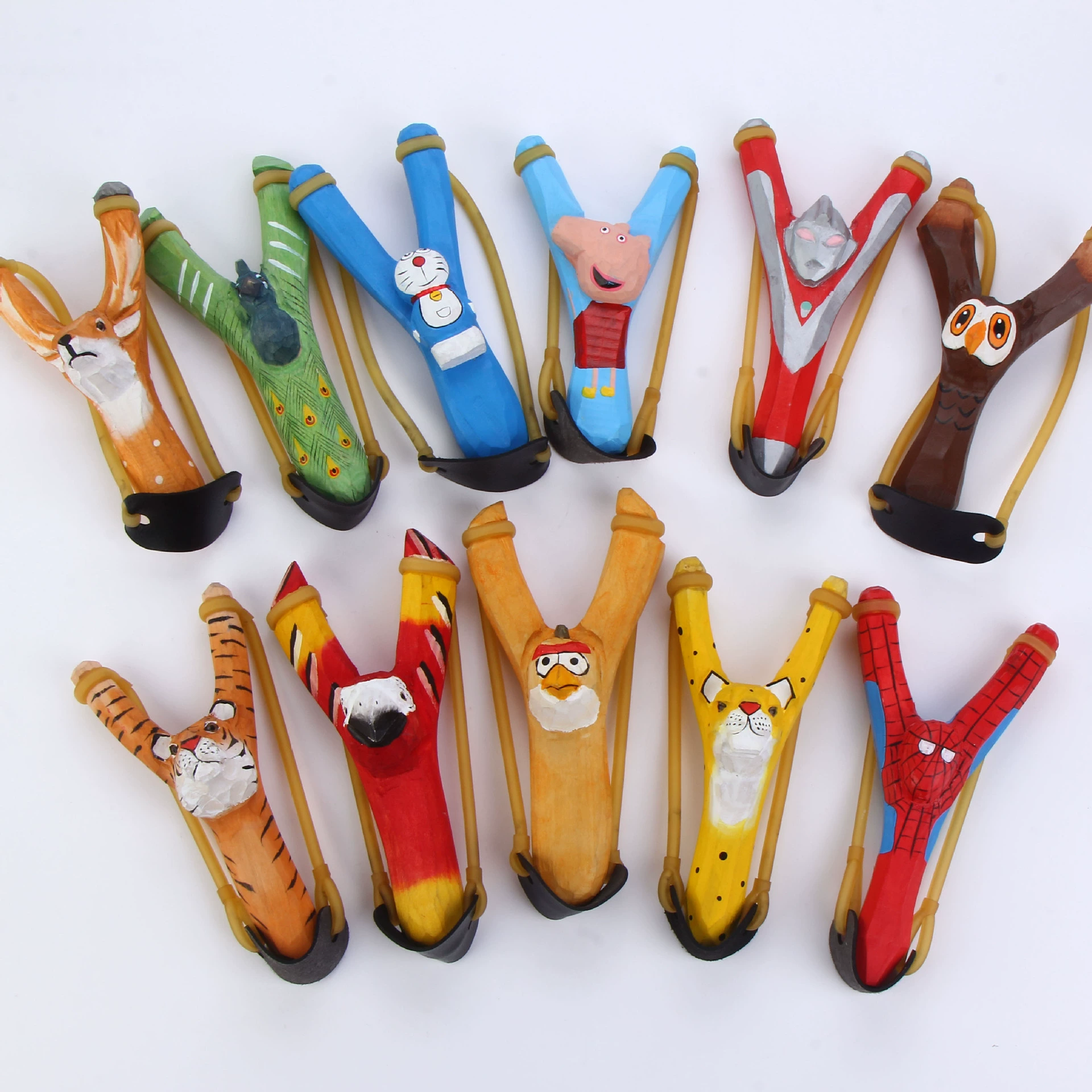 Wooden travel cartoon slingshot