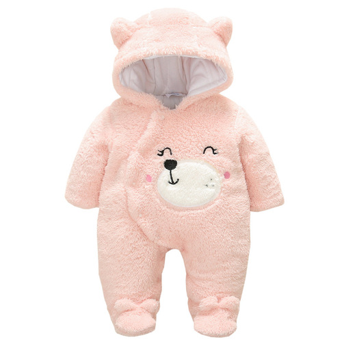 2024 autumn and winter baby jumpsuits thickened comfortable velvet super soft crawling clothes newborn winter clothes baby clothes