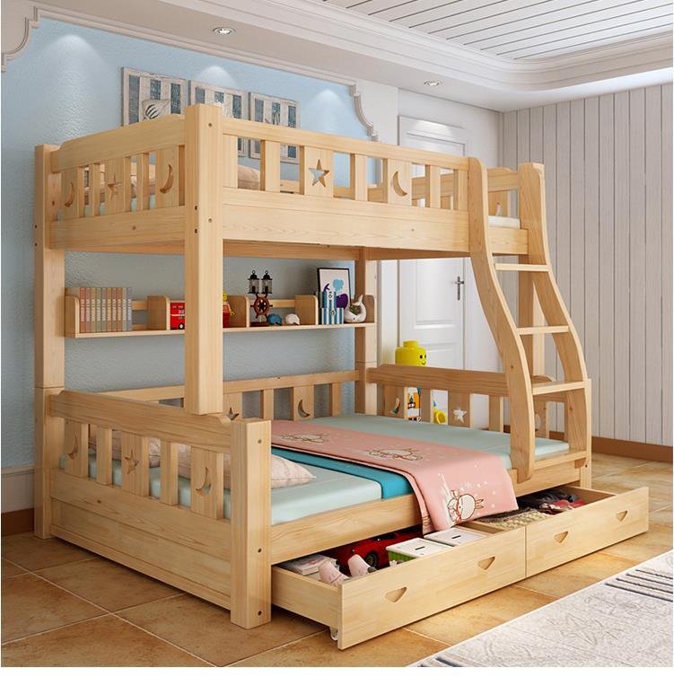 全实木子母床儿童双层床多功能上下铺床组合松木床省空间厂家直销