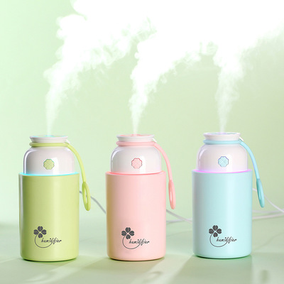 幸運草加濕器 usb迷妳空氣加濕器靜音超聲波汽車小旺七彩加濕器