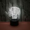 New strange creative rhino 3D visual stereo LED decorative personality desk lamp supports personality DIY