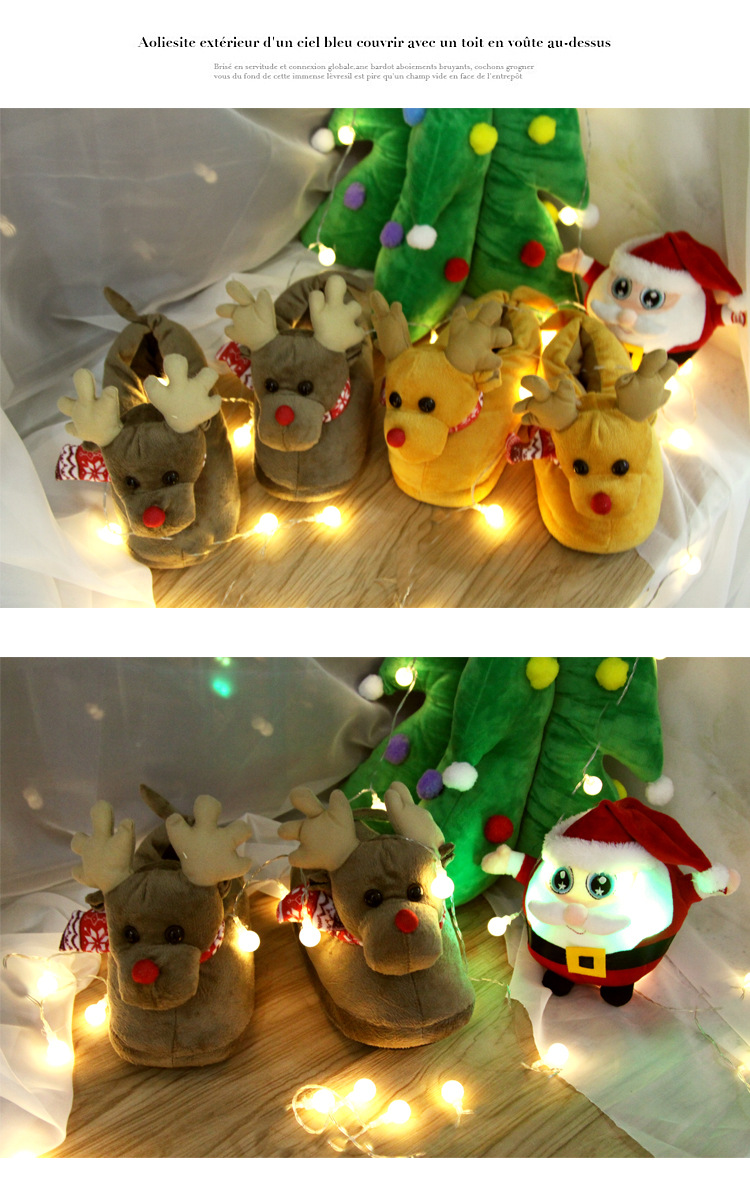 Dam Fleece Plysch Slip-On Justerbar Vinter Utomhus Inomhus Mysig lätta halkfria husskor Inomhusskor_voghion.com