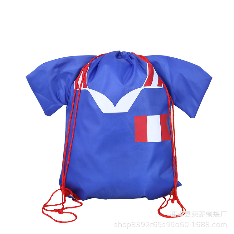 厂家定制  新潮时尚衣服款式环保折叠背包袋 涤纶束口双肩收纳袋