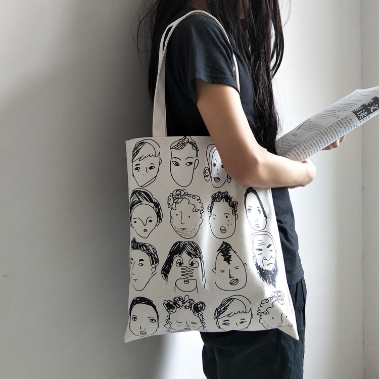 2021 new illustration canvas bag literar...