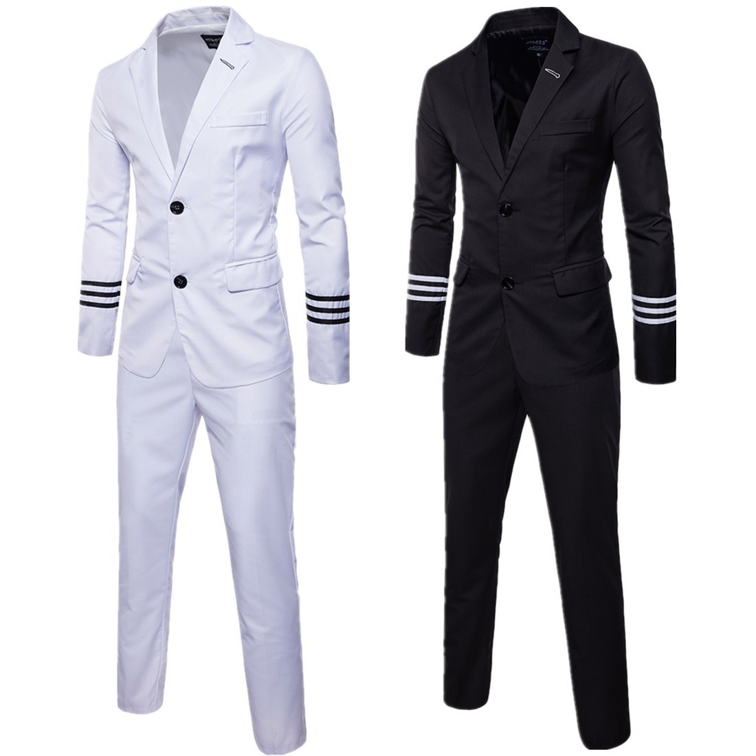 Cross border e-commerce men's 2-button suit bridegroom best man wedding dress British slim 2-piece men's suit