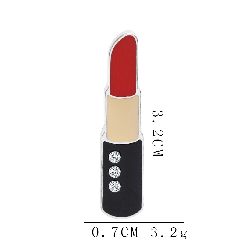 New Fashion Cartoon Diamond Lipstick Lipstick Coating Brooch Nihaojewelry Wholesale display picture 11