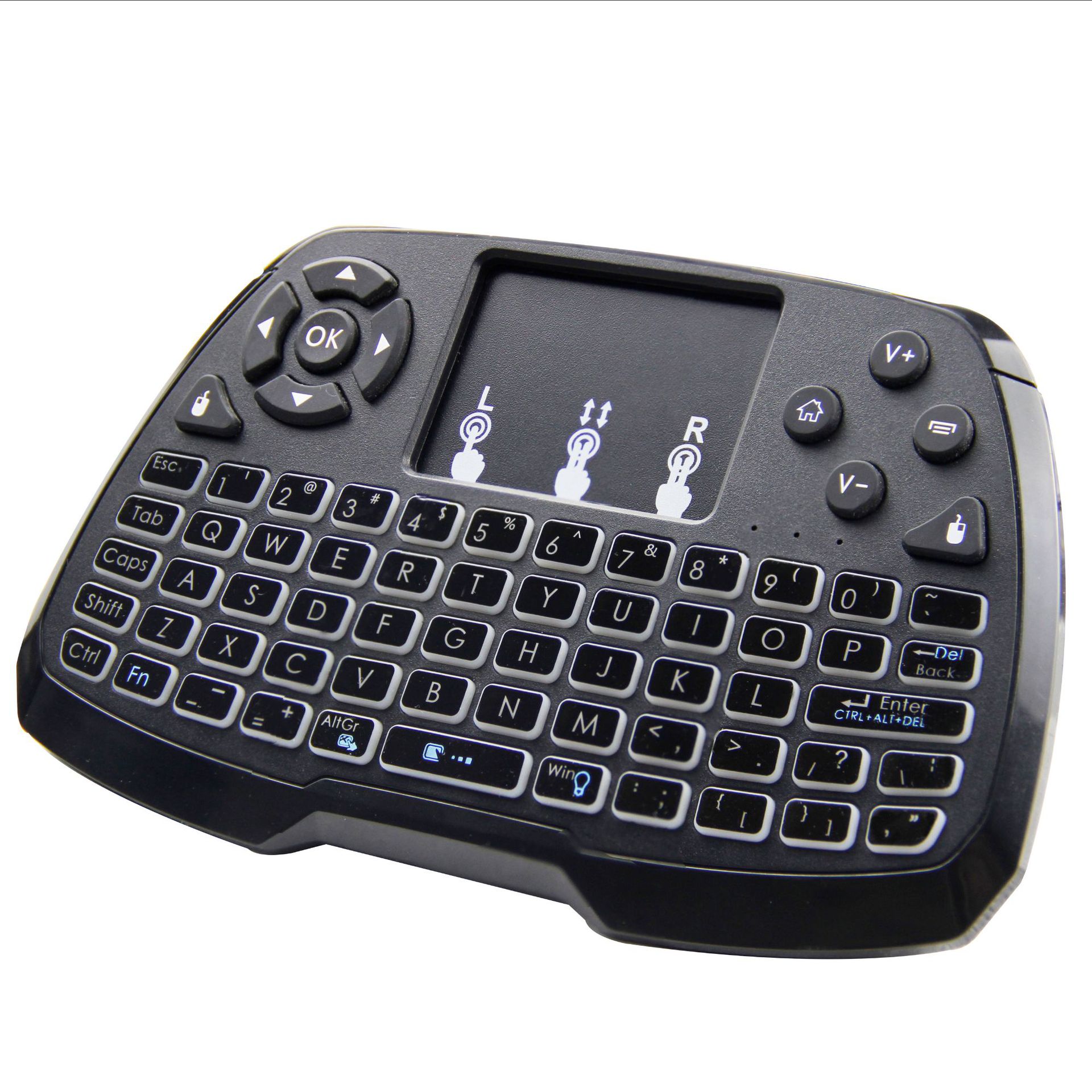 6 years Strength Business Patent Manufactor Direct selling i8 Keyboard wireless Remote control for TV set lithium battery Shared