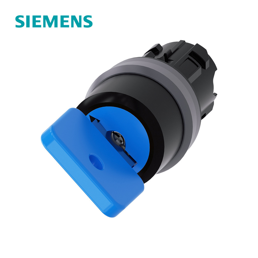 3SU1系列φ22钥匙操作金属亚光按钮头 2位置 锁件:O.M.R