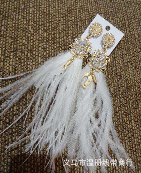 温册羽毛热销12-15cm鸵鸟羽毛布边舞台演出服装饰diy耳环毛毛丝详情图15