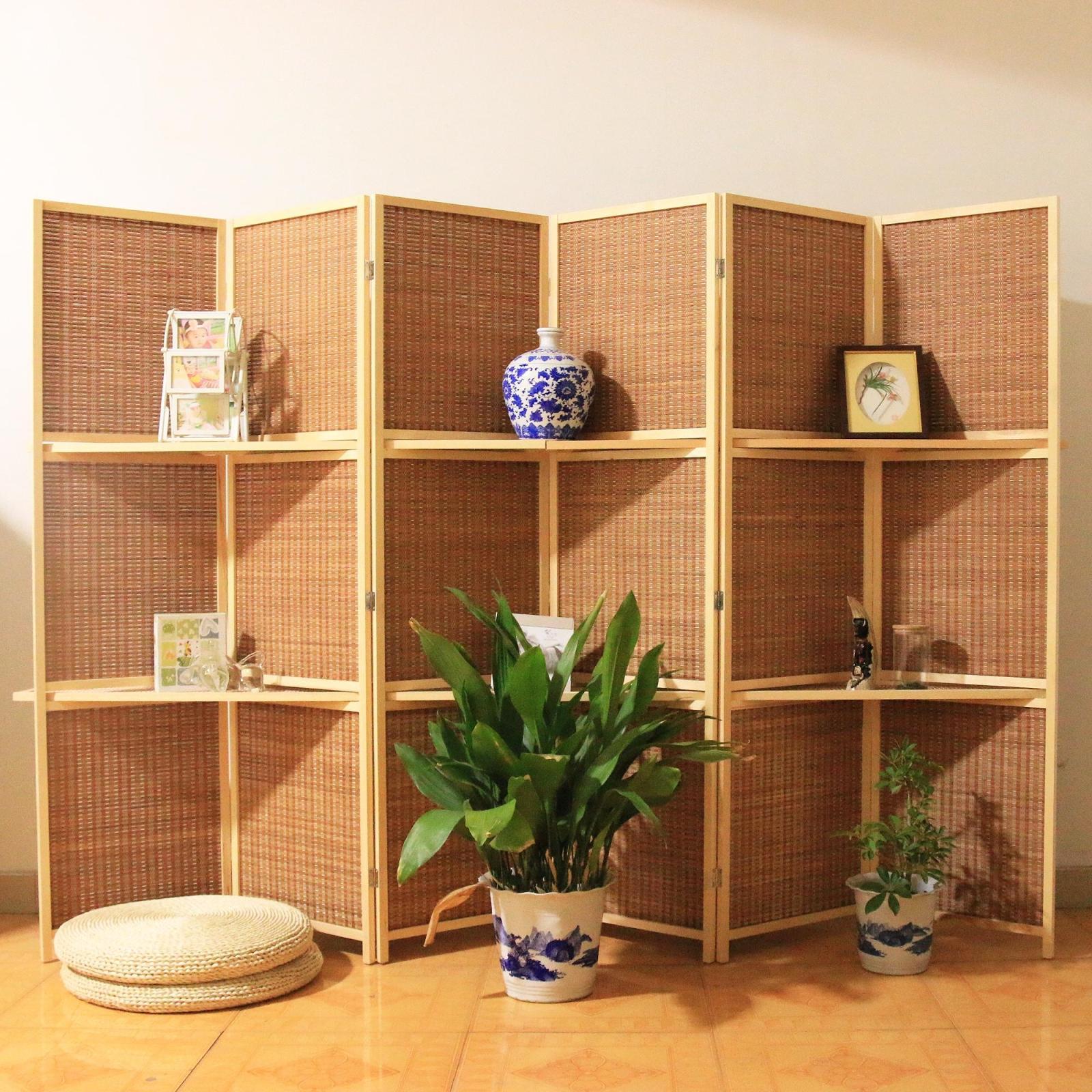 Factory-direct supply: Modern Chinese-style movable bamboo-woven partition screen for living rooms, bedrooms, restaurants, and hotels