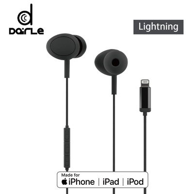 DAIRLE MFI Line control earphone Lightning Plug Apply to Apple 11/pro Wired headset