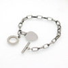 Fashionable bracelet stainless steel heart-shaped, golden jewelry with letters, pink gold