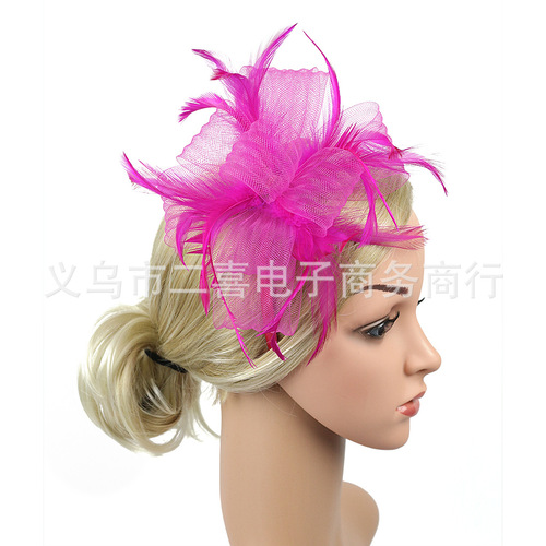 Party hats Fedoras hats for women British retro hat mesh lady headdress hairpin headband women dinner dress with accessories
