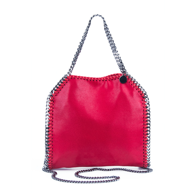 外貿爆款時尚女包2020新款夏季女士單肩斜挎鏈條包大紅水桶包批發