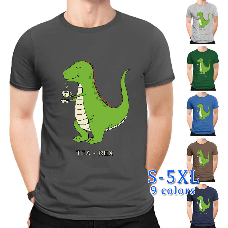 Funny Animal Dinosaur Short Sleeve T-Shirt Men S Casual Sports Clothes NSSN1156