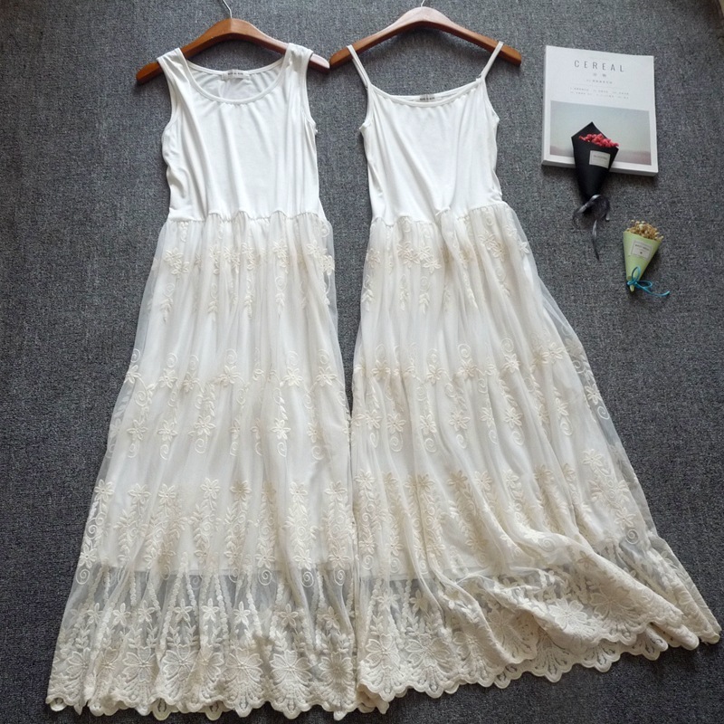Lined W Heavy Industry Embroidered Lace Base Dress Spring Summer Autumn Winter Sling Inner Petticoat Modal Petticoat
