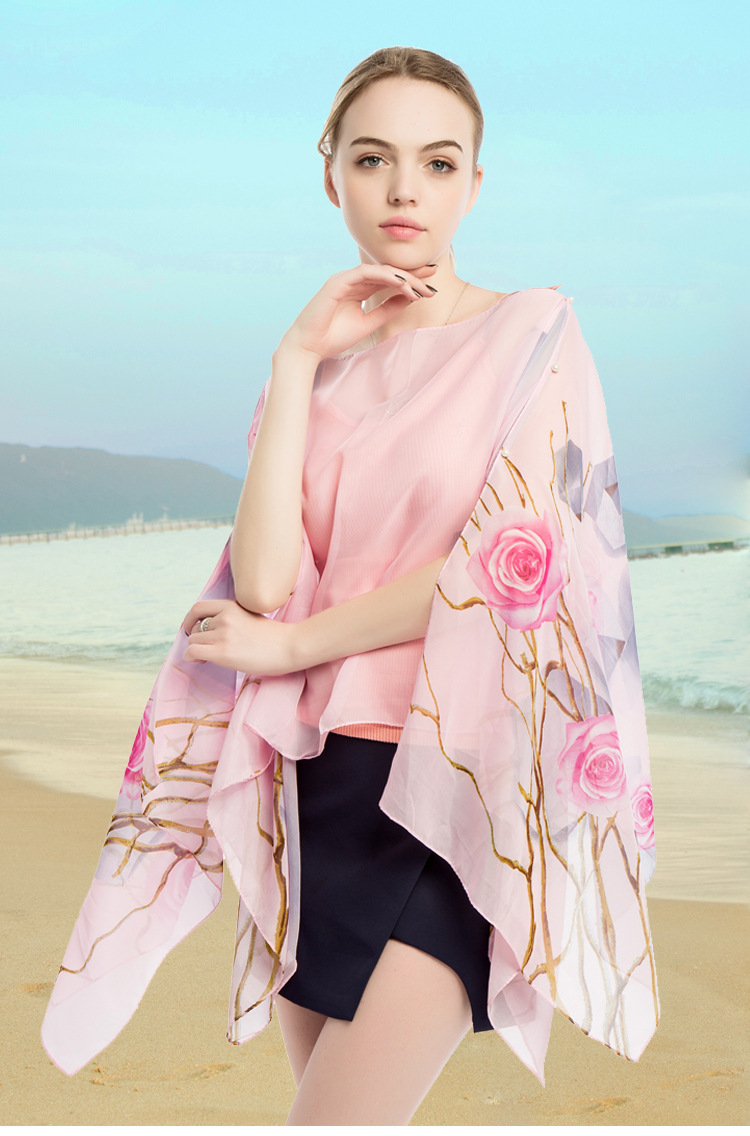 夏季女士丝巾厂家 遮阳防晒披肩批发 礼品围巾