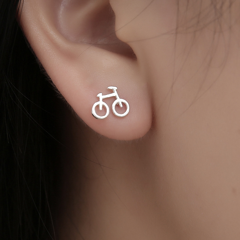 New Creative Mini Bicycle Earrings display picture 9