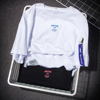 2019新品男士短袖t恤春夏男潮版日式bf风 男女学生宽松衣服男半袖|ms