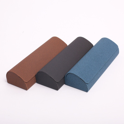 厂家直销老花眼镜盒手工半圆眼镜盒皮质铁盒 简约轻便老花眼镜盒