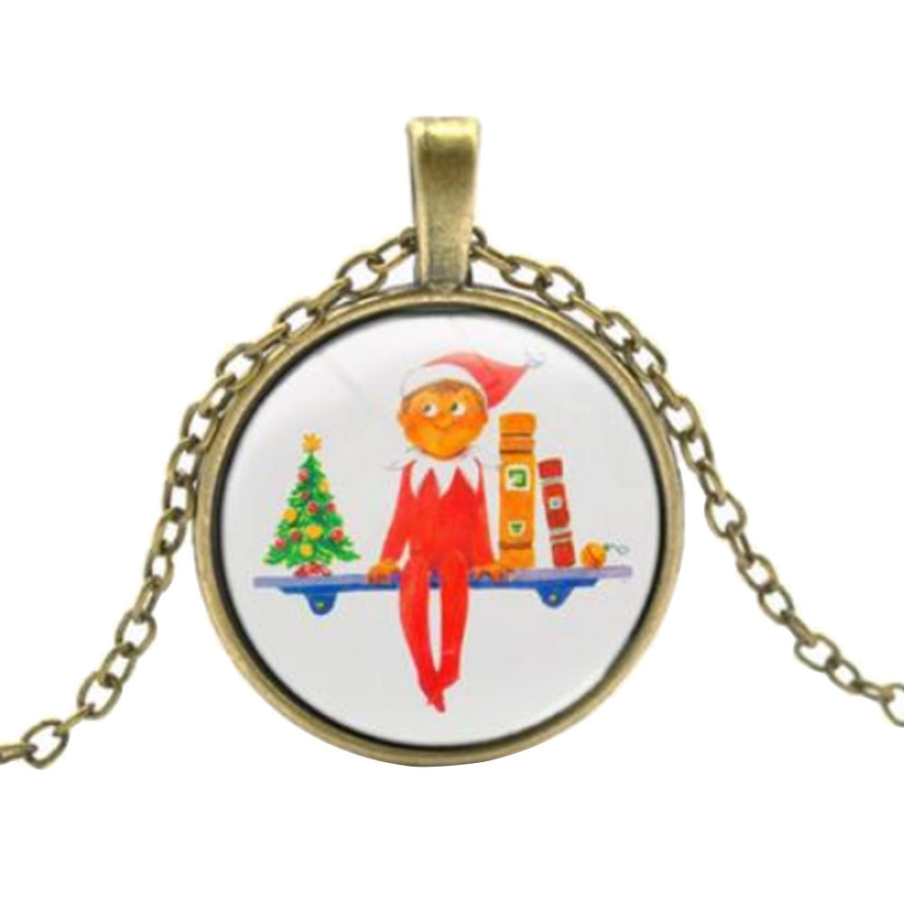 (中性)圣诞小精灵项链 颜色->古铜色