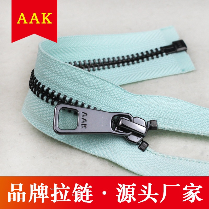 火爆热销 5#克叻开尾AAK拉链 5号金属黑镍拉链 开尾欧标环保拉链