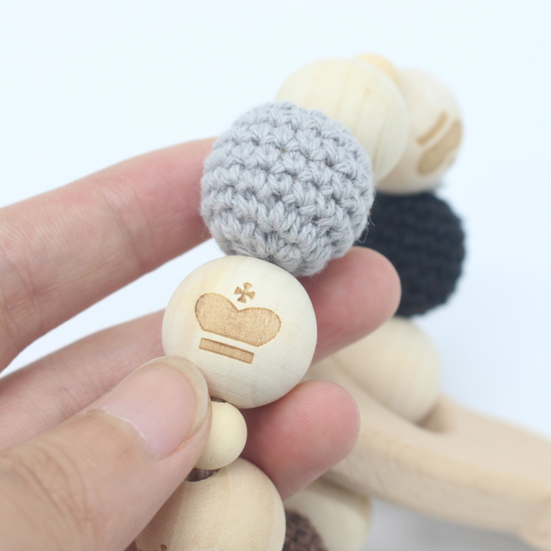 INS bebé haya mordedor pulsera bebé cuentas de lana dientes de juguete palo de molienda Amazon nuevo