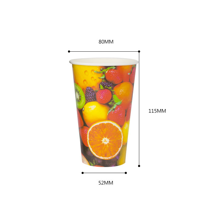 12oz 80mm doble pe película calibre de bebida fría taza de papel logotipo color embalaje personalizado al por mayor